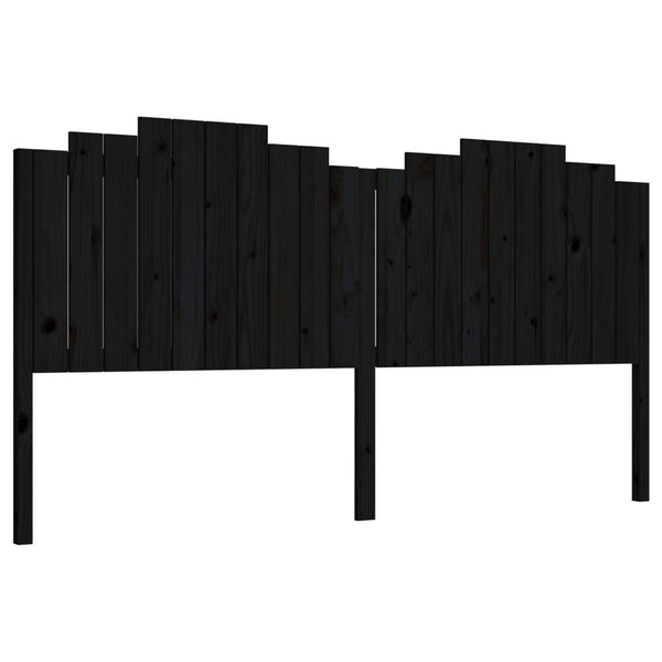 Schwarzes Kopfteil 206cm Kiefer Massivholz
