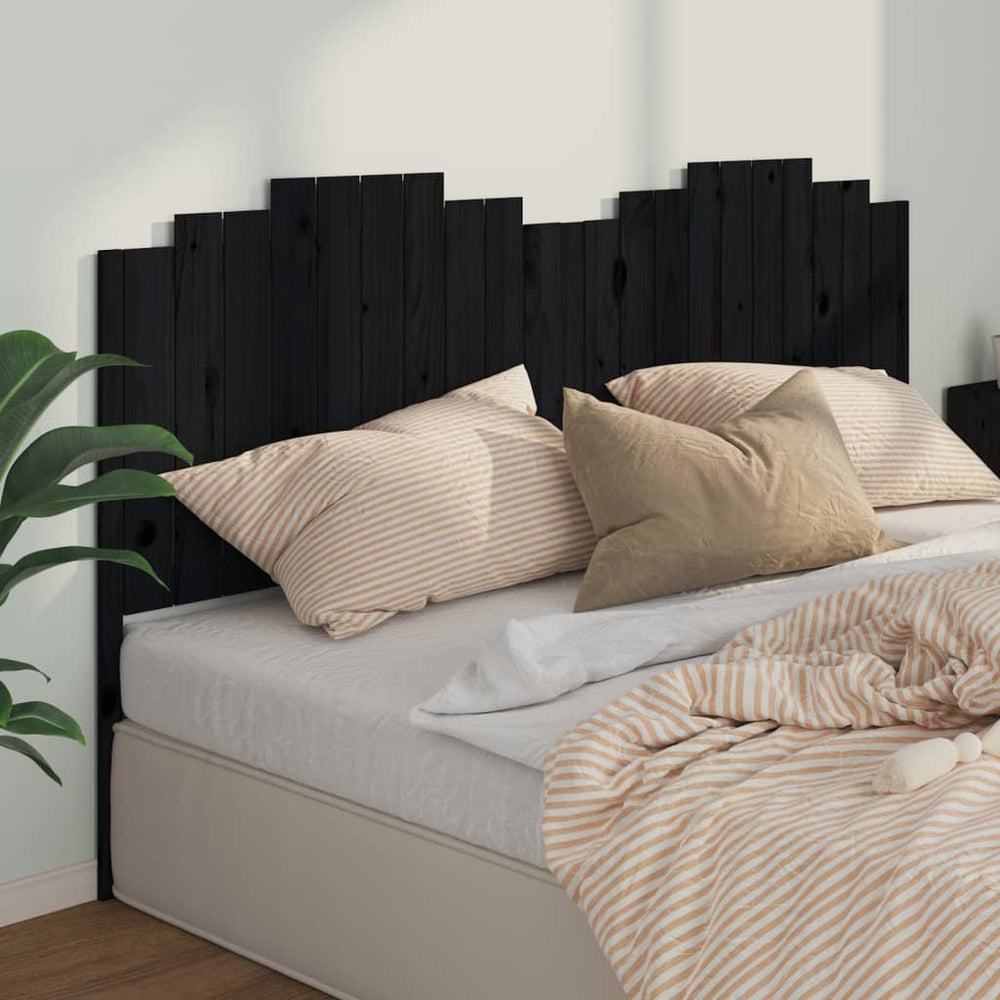 vidaXL Tête de lit Noir 206x4x110 cm Bois de pin massif