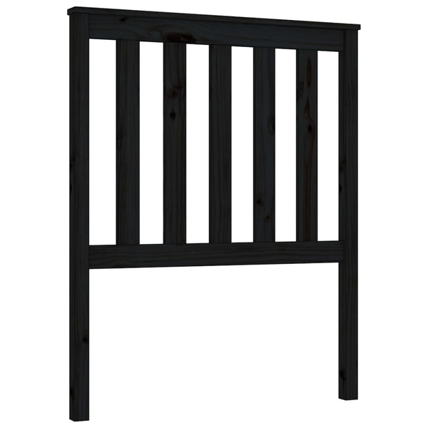 Schwarzes Kopfteil 81cm Kiefer Massivholz