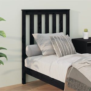 Schwarzes Kopfteil 81cm Kiefer Massivholz