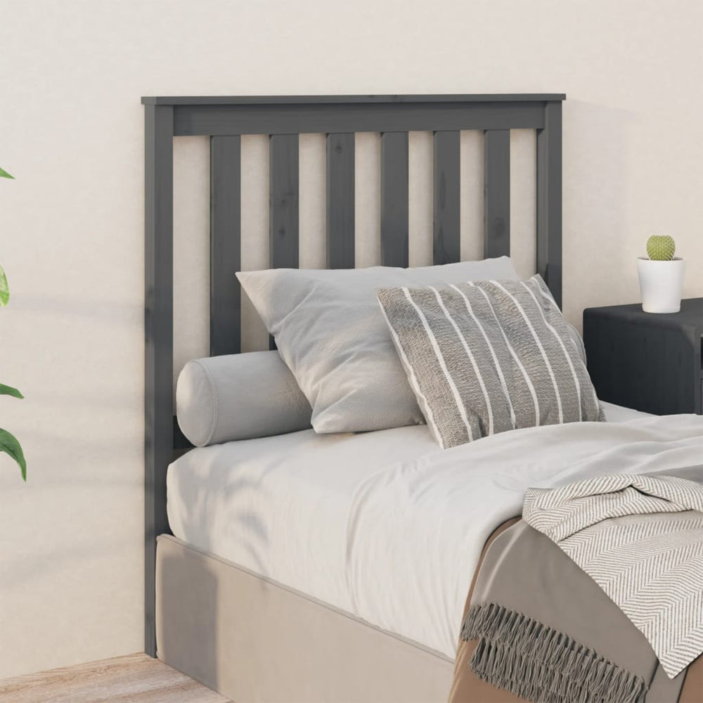 Graues Kiefer Massivholz Kopfteil 96cm
