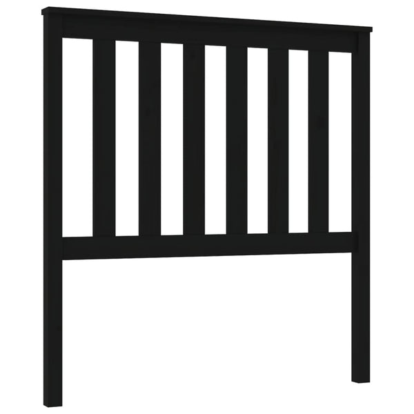 Schwarzes Kopfteil 96 cm Kiefer Massivholz