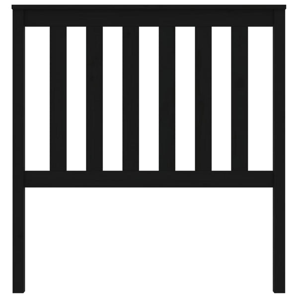 Schwarzes Kopfteil 96 cm Kiefer Massivholz