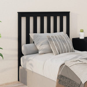 Schwarzes Kopfteil 96 cm Kiefer Massivholz