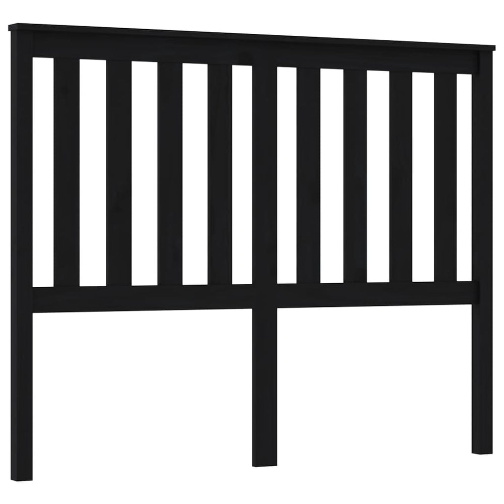 vidaXL Tête de lit noire 126x6x101 cm Bois de pin massif