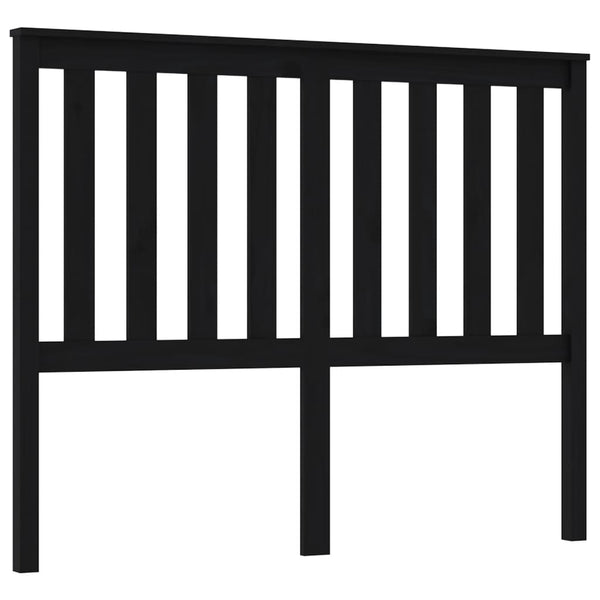 Schwarzes Kopfteil 126 cm Kiefer Massivholz