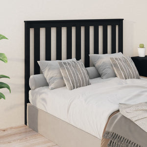 Schwarzes Kopfteil 126 cm Kiefer Massivholz