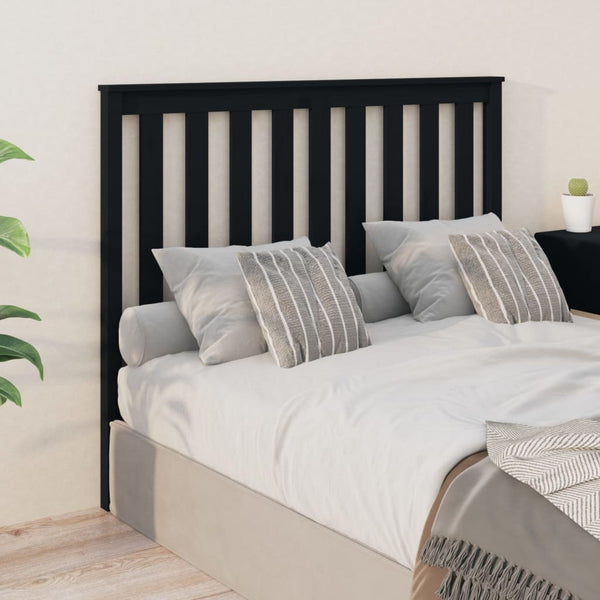 Schwarzes Kopfteil 126 cm Kiefer Massivholz