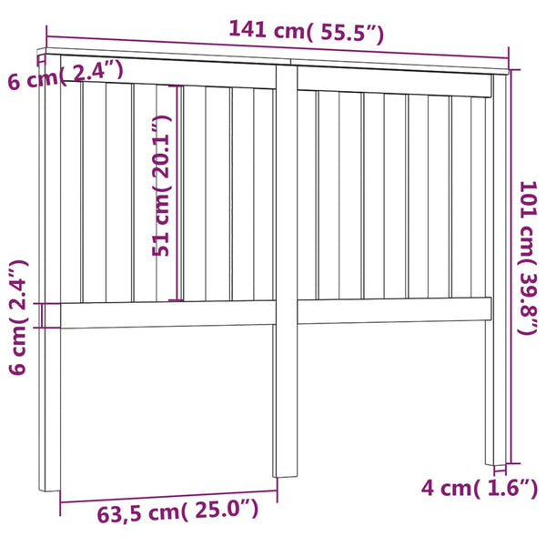 Kopfteil 141 cm Kiefer Massivholz