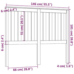 Schwarzes Kopfteil 146cm Kiefer Massivholz