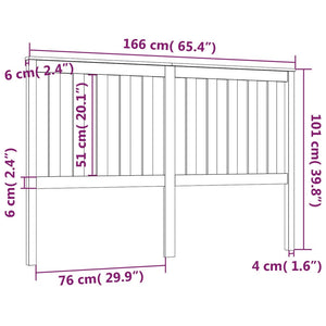 Graues Kiefer Massivholz Kopfteil 166cm