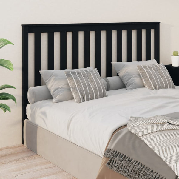 Schwarzes Kopfteil 166cm Kiefer Massivholz