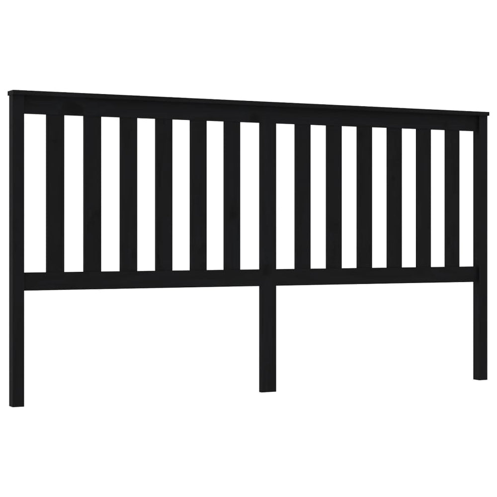 vidaXL Tête de lit noire 186x6x101 cm Bois de pin massif