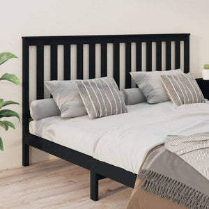 Schwarzes Kopfteil 186 cm Kiefer Massivholz