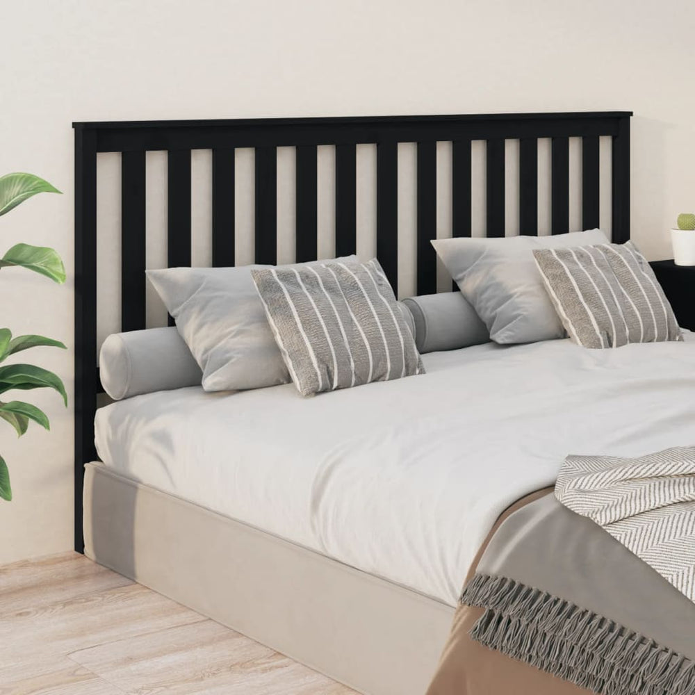 vidaXL Tête de lit noire 186x6x101 cm Bois de pin massif