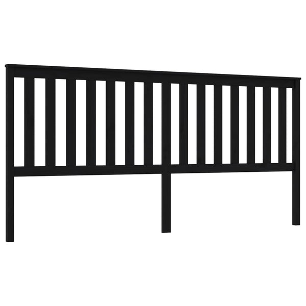 Schwarzes Kopfteil 206cm Kiefer Massivholz