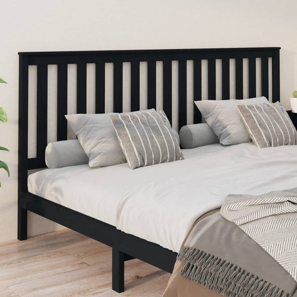 Schwarzes Kopfteil 206cm Kiefer Massivholz