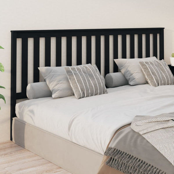 Schwarzes Kopfteil 206cm Kiefer Massivholz