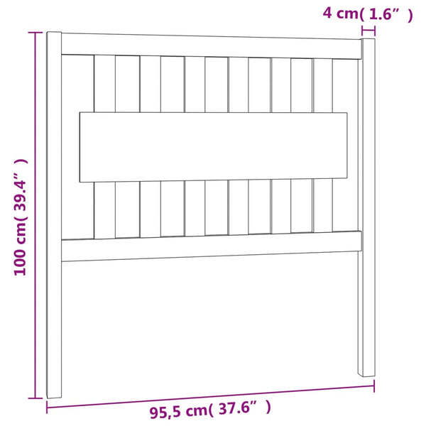 Weißes Kopfteil 95,5 cm Kiefer Massivholz
