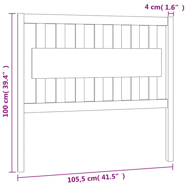 Bett Kopfteil 105cm Kiefer Massivholz