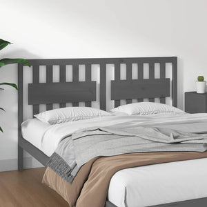 Graues Bett Kopfteil Kiefer Massivholz 165,5cm