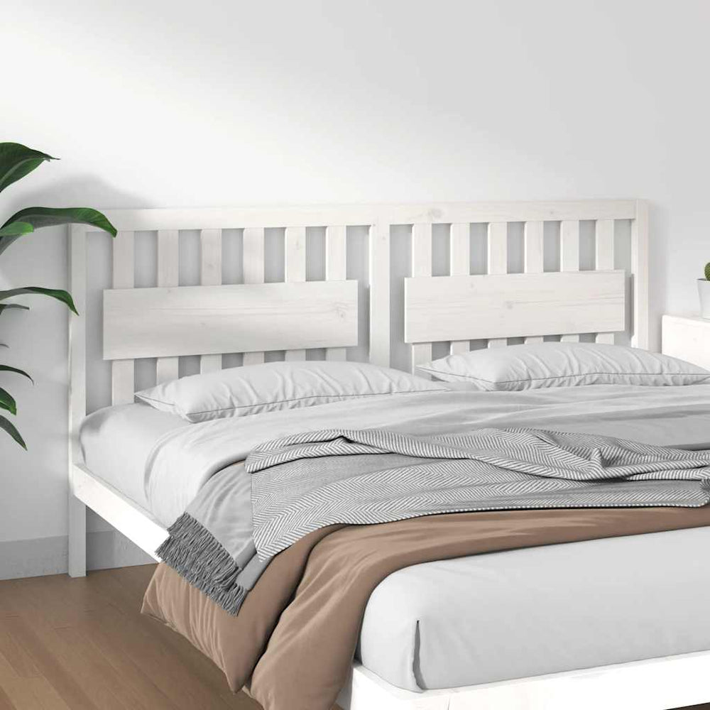 Weißes Bett Kopfteil 185,5 cm Kiefer Massivholz