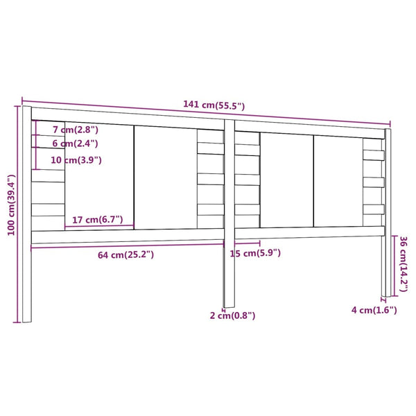 Massivholz Kiefer Bett Kopfteil 141 cm