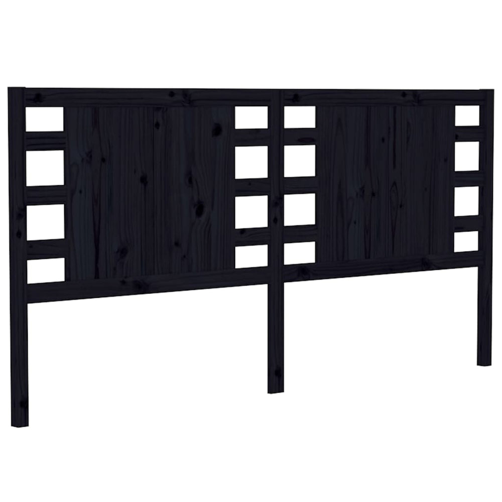 Schwarzes Bett Kopfteil 141 cm Kiefer Massivholz