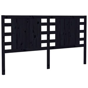 Schwarzes Bett Kopfteil 141 cm Kiefer Massivholz