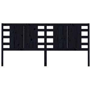 Schwarzes Bett Kopfteil 141 cm Kiefer Massivholz