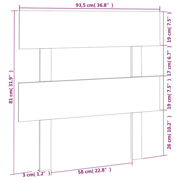 Weißes Kiefer Massivholz Kopfteil 93,5 cm