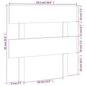 Graues Kiefer Massivholz Kopfteil 93,5 cm