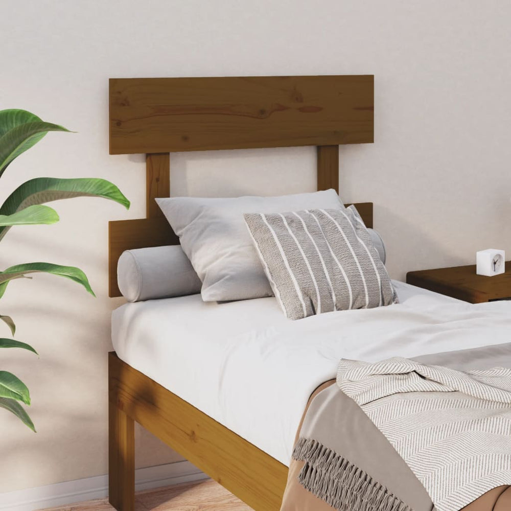 vidaXL Tête de lit Bois de pin massif marron miel 93,5x3x81 cm