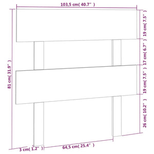 Weißes Kiefer Massivholz Kopfteil 103,5cm