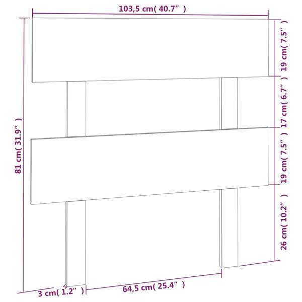 Weißes Kiefer Massivholz Kopfteil 103,5cm