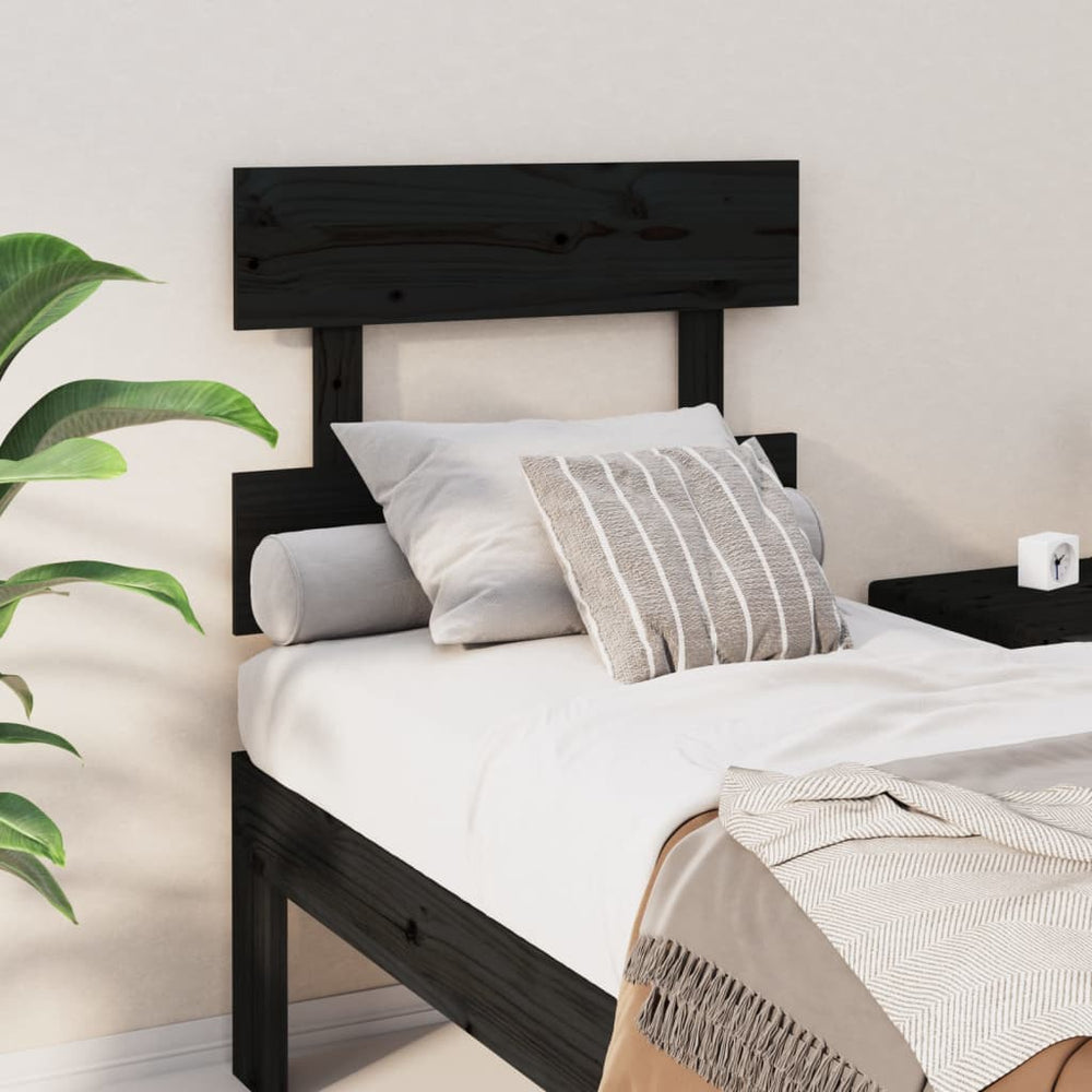 vidaXL Tête de lit Noir 103,5x3x81 cm Bois de pin massif