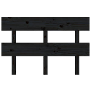 Schwarzes Kiefer Massivholz Kopfteil 124cm