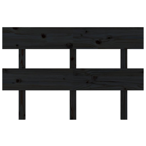 Schwarzes Kiefer Massivholz Kopfteil 124cm