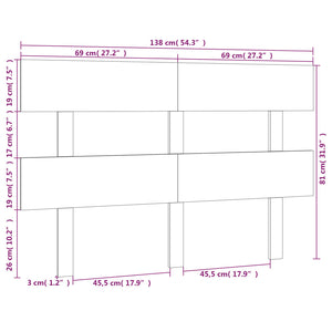 Schwarzes Kopfteil 138cm Kiefer Massivholz
