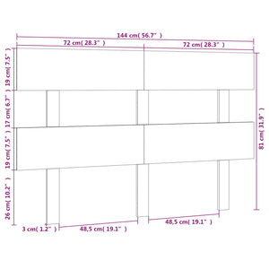 Graues Kiefer Massivholz Kopfteil 144cm