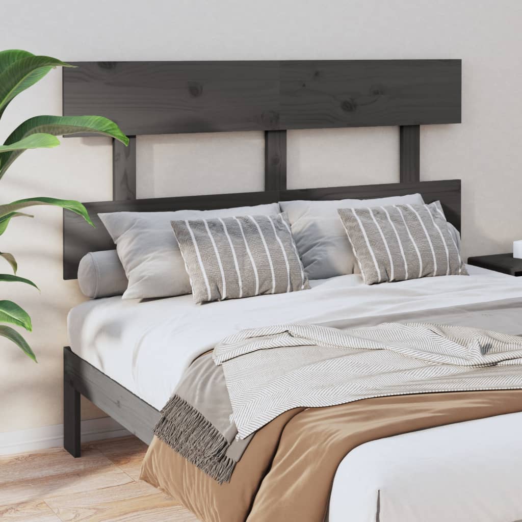 Graues Kiefer Massivholz Kopfteil 144cm