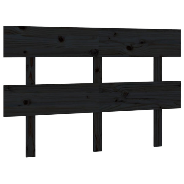 Schwarzes Kiefer Massivholz Kopfteil 144cm