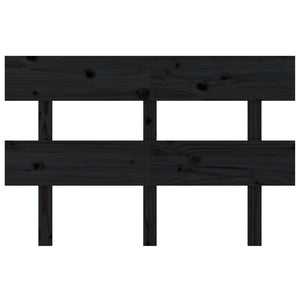 Schwarzes Kiefer Massivholz Kopfteil 144cm