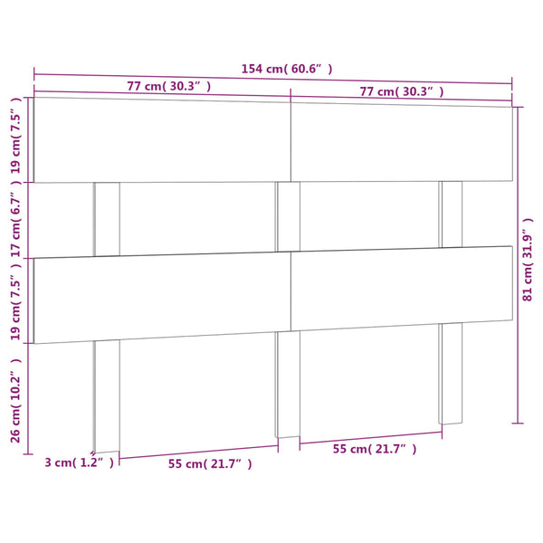 Graues Kiefer Massivholz Kopfteil 154cm