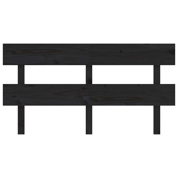 Schwarzes Kiefer Massivholz Kopfteil 154cm