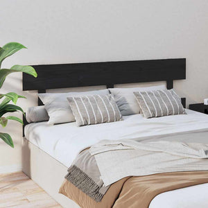 Schwarzes Kiefer Massivholz Kopfteil 164cm