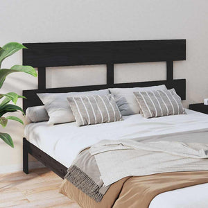 Schwarzes Kiefer Massivholz Kopfteil 164cm