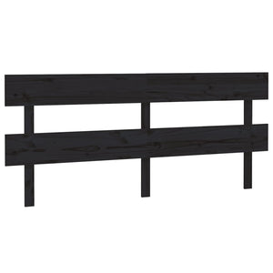 Schwarzes Kiefer Massivholz Kopfteil 184 cm