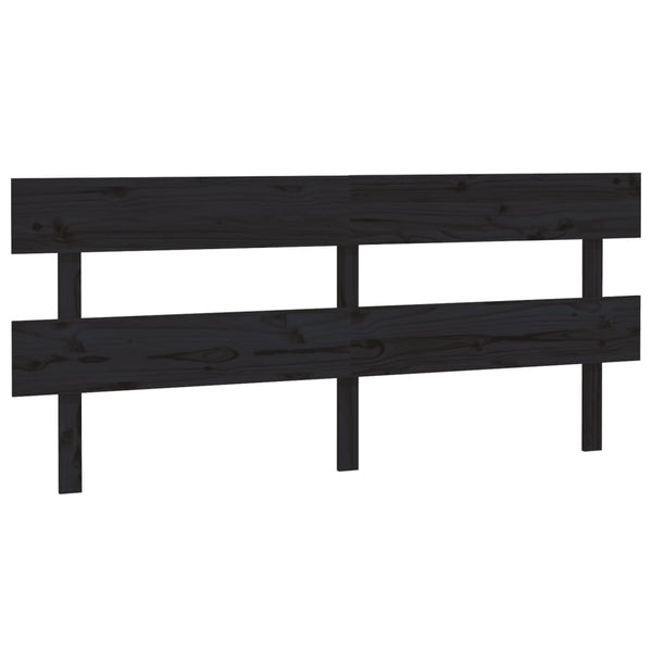Schwarzes Kiefer Massivholz Kopfteil 184 cm