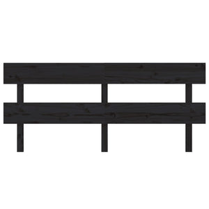 Schwarzes Kiefer Massivholz Kopfteil 184 cm